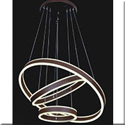 Đèn Thả 3 vòng tròn led 3 màu viền màu nâu 1839C-3