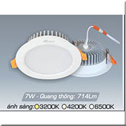 Đèn LED Âm Trần tròn 7w, 3 chế độ màu thương hiệu ANFACO AFC 417