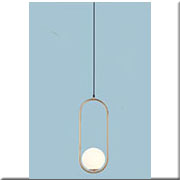 Đèn Thả cầu thuỷ tinh tròn trong vòng oval ĐT-N016/150-H500 Ø150xW200xH500