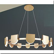 Đèn Thả LED tròn thân vàng TL-P17803/12A-63W GD Ø870xH1200