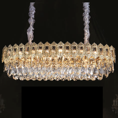 Đèn Thả Pha Lê K9 cao cấp hình oval dài 1 mét TH-8602