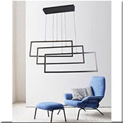 Đèn Thả LED 3 hình chữ nhật TL-P18010/96W-B/BK 1210x220x1200