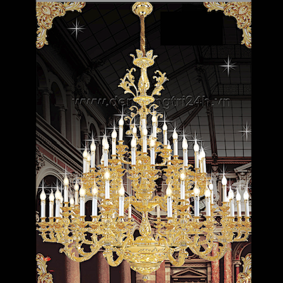 Đèn Chùm cổ điển 52 ngọn nến CNQT-195 Ø1500xC1800