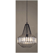 Đèn Thả Bàn Ăn lồng sắt pha lê THCN 14-21C Ø300xC360