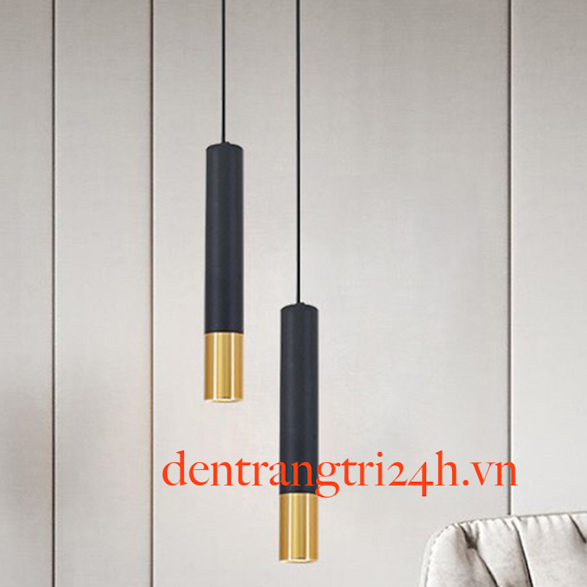 Đèn Thả ống led đen đầu vàng dài 40cm THCN 126-21/400 Ø60xC400