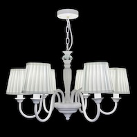 Đèn chùm phong cách châu Âu 6 chao vải xếp ly DC64