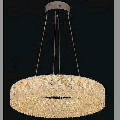 Đèn thả pha lê tròn, viền vảy cá, led 3 màu đường kính 60cm TH-8818