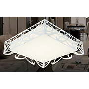 Đèn áp trần LED vuông hoa văn trắng 1102L 550x550xH160