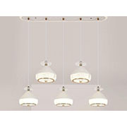 Đèn Thả LED ngang cho bàn ăn 6 ghế 5 chao đèn thả T 2195/5 600xH1200