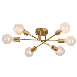 Đèn Chùm Nghệ thuật thân xi vàng 6 tay 6 bóng TTK78T6 Ø650