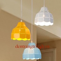 Đèn Thả 3 chụp sắt: trắng, xanh, vàng TCF82T3 W180xH220