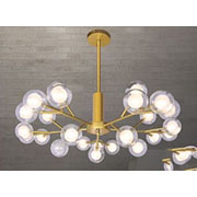 Đèn Chùm 25 quả cầu thuỷ tinh thân vàng đồng ĐT-YY18/25 GD W650xH600