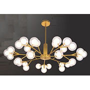 Đèn Chùm thân vàng 35 quả cầu thuỷ tinh ĐT-YY18/35 GD W800xH700