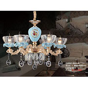 Đèn Chùm Pha Lê Nến KP6 9809/6 Ø680x550