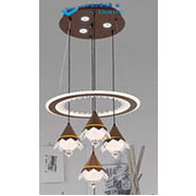 Đèn Thả Bàn Ăn 1 vòng led + 4 đèn thả led hình chụp 9031/4+1 Ø470xH1000