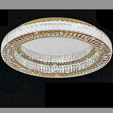 Đèn gắn trần Pha Lê tròn cho sảnh, phòng lớn đường kính 80cm led 3 màu MO-1259