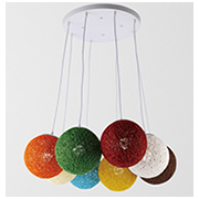 Đèn Thả 8 quả cầu mây rối nhiều màu TRA23C LS5089/8 Ø600xH1000