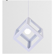 Đèn Thả sắt hình khối lập phương trắng XL1002 Ø160x1000