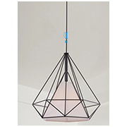 Đèn Thả đơn lồng sắt kim cương đường kính 35cm LS1060/350 Ø350x1000