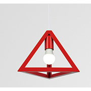 Đèn Thả sắt khối tam giác màu đỏ XL1002 DO Ø220x1000