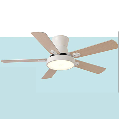 Quạt trần cho trần thấp 5 cánh gỗ có đèn led 36w ĐQ-6101 Ø1300xH310