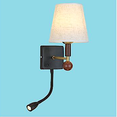 Đèn gắn tường phòng ngủ + đèn led đọc sách chỉnh góc sáng có công tắc V-6132T