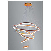 Đèn Thả 5 vòng tròn led thân vàng, 3 màu tăng giảm ánh sáng T-7550/5 GD Ø200-400-600-800-1000xH3000