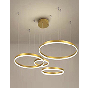 Đèn Thả Nghệ Thuật 4 vòng tròn led màu vàng T-7550/4 GD Ø200-400-600-800xH1200