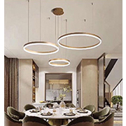 Đèn Thả Nghệ Thuật 3 vòng led màu vàng T-7550/3 GD Ø400-600-800xH1200