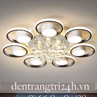 Đèn ốp trần pha lê 7 đèn led vòng tròn OT41T7 Ø800xH150