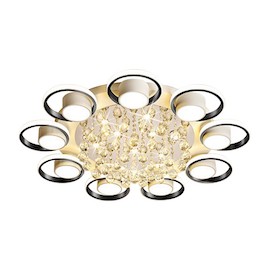 Đèn ốp trần led pha lê bông hoa 9 vòng tròn OT41T9 Ø1000xH150