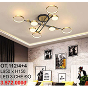 Đèn áp trần LED CTK6 OT.112/4+4 L950xH150