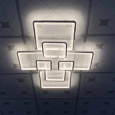 Đèn áp trần LED 3 chế độ 8 hình vuông lớn nhỏ OT6026T8 Ø850xH190