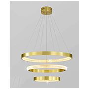 Đèn Thả 3 vòng tròn led thân vàng THD7041T3 Ø400-600-800