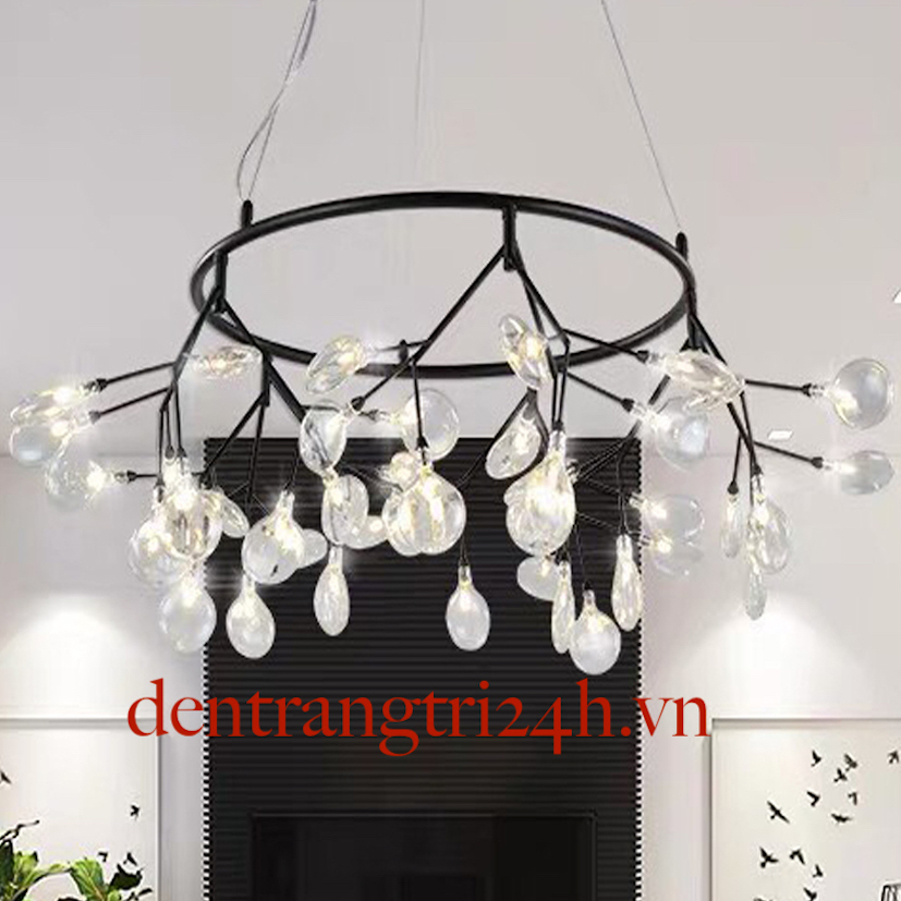 Đèn Chùm vòng tròn Hera 45 chao màu trắng trong TTKHERA DEN TRON 45 Ø900