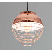 Đèn Thả Bàn Ăn lồng sắt màu đồng hồng TCF90 Ø300xH280