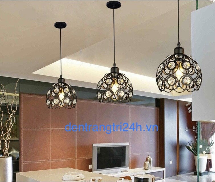 Đèn Thả Bàn Ăn CTK6 TCF.33/1 Đen Ø200 