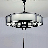 Đèn lồng chụp vải voan đen, phong cách Á Đông (Indochine) đường kính 85cm TTK301