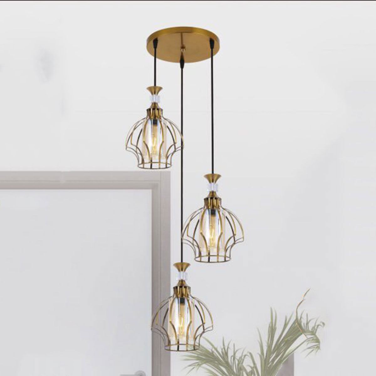 Đèn Thả Bàn Ăn KP9 DY4067/3 GAB Ø320xH1000