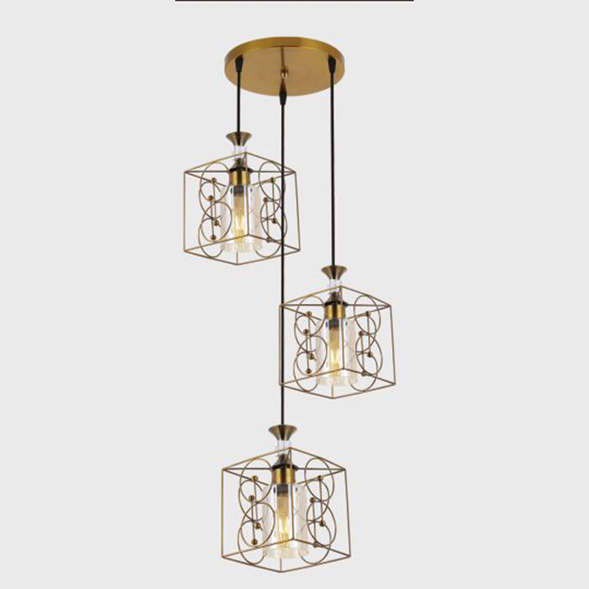 Đèn Thả Bàn Ăn KP9 DY4005/3 GAB Ø400xH1000