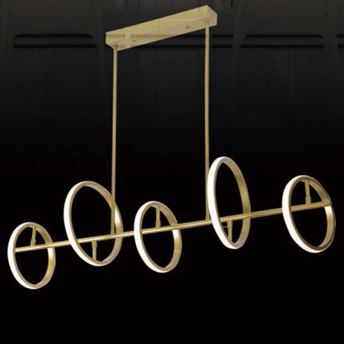 Đèn Thả Bàn Ăn 5 vòng tròn led nhỏ KP9 K901-5 L1000xH780