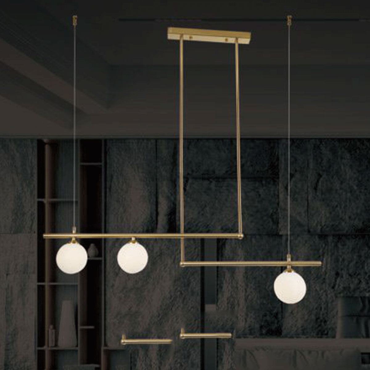 Đèn Thả Bàn Ăn KP9 DY4050/3 GAB Ø900xH1000