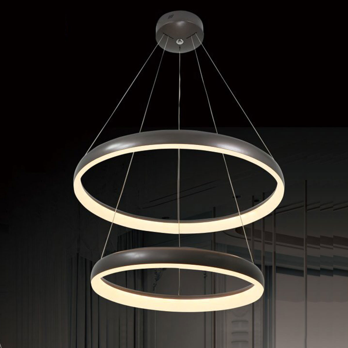 Đèn Thả 2 vòng tròn led 3 màu EL340P-2 Ø800-600xH1500