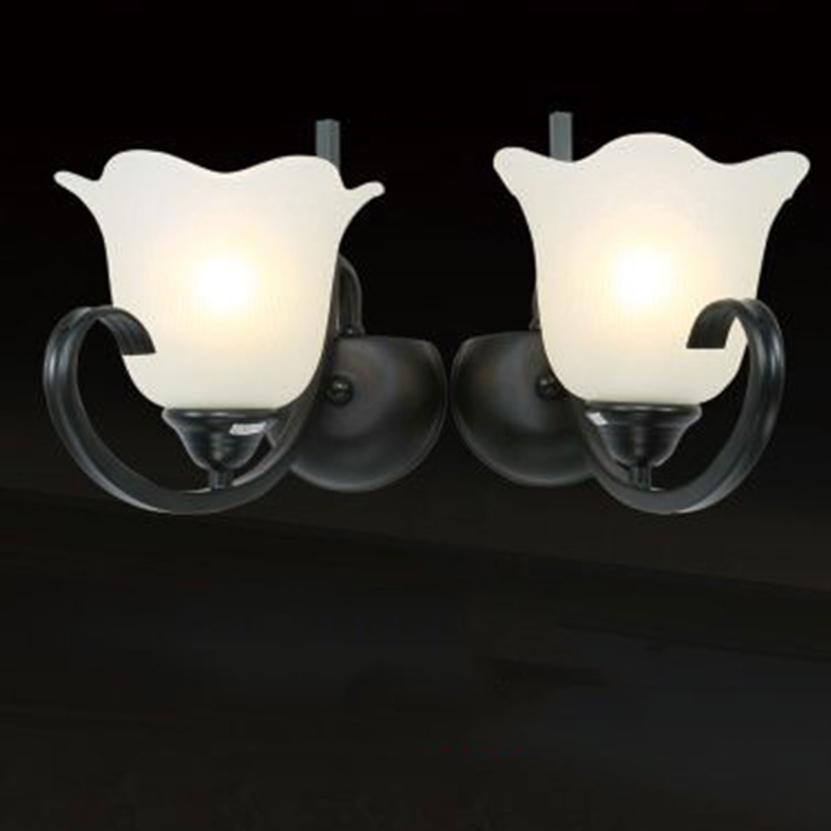 Đèn gắn tường 2 bông hoa thuỷ tinh 6650-2B 400x260xH250