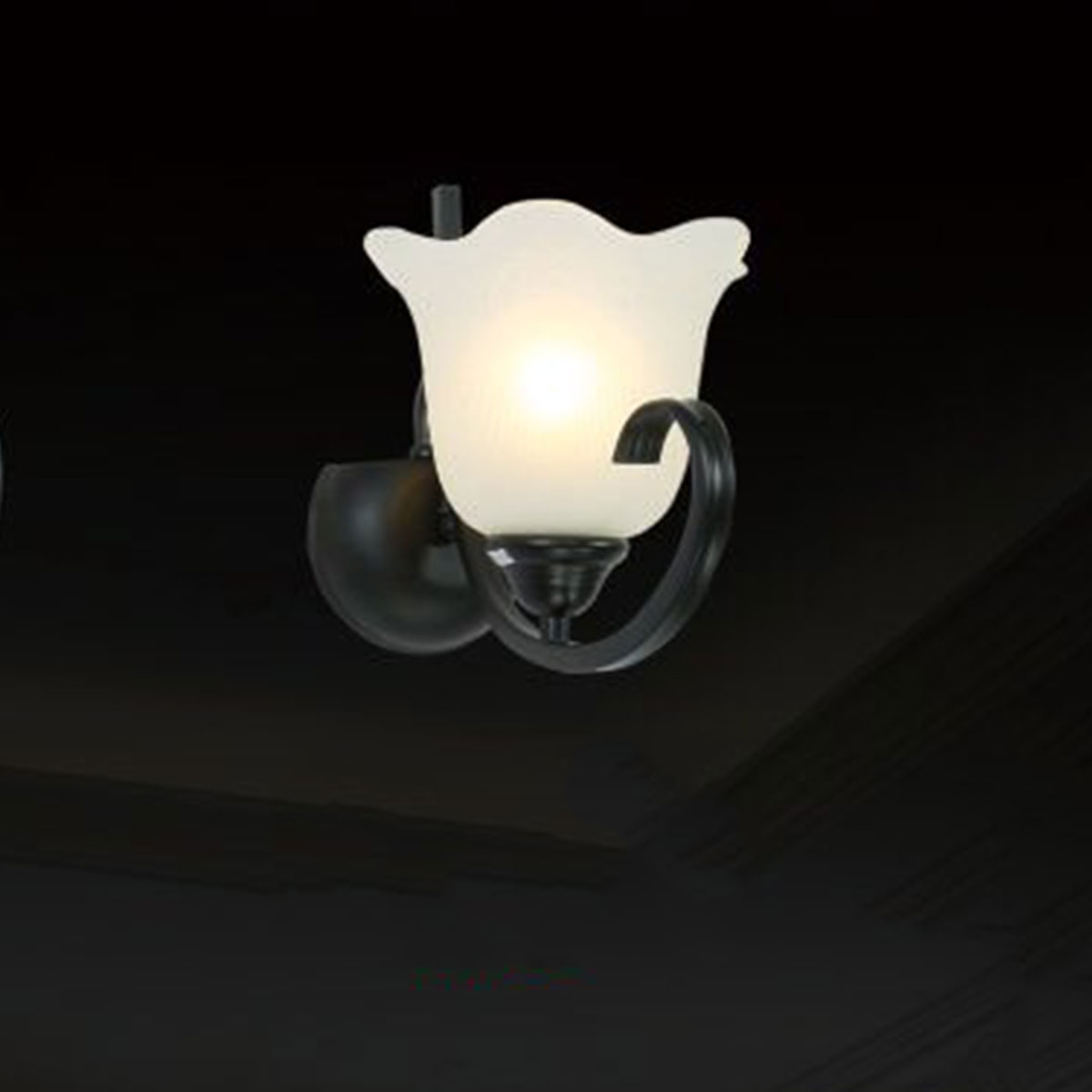 Đèn gắn tường 1 bông hoa thuỷ tinh trắng đục 6650-1B Ø300xH250