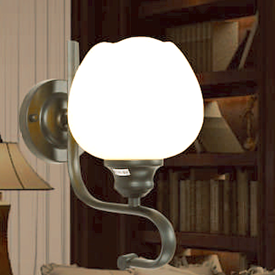 Đèn gắn tường thuỷ tinh đơn giản, thân đen 509-1B Ø270xH240