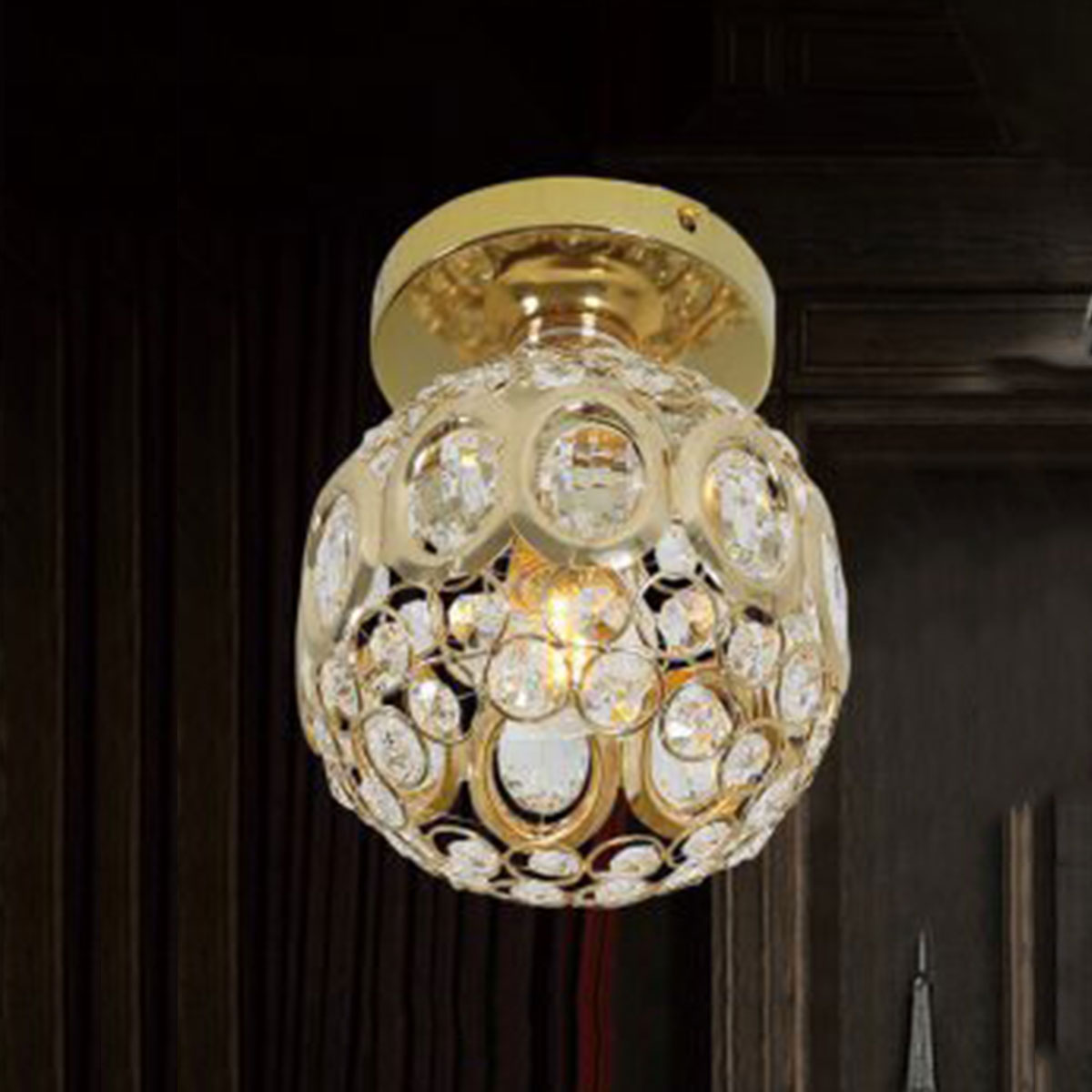 Đèn Ốp Trần pha lê tròn nhỏ KP9 DECC78024 Ø150xH180