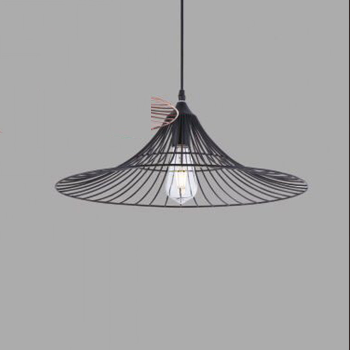 Đèn Thả tròn nón sắt đen DY4031/1 BK Ø500xH1000