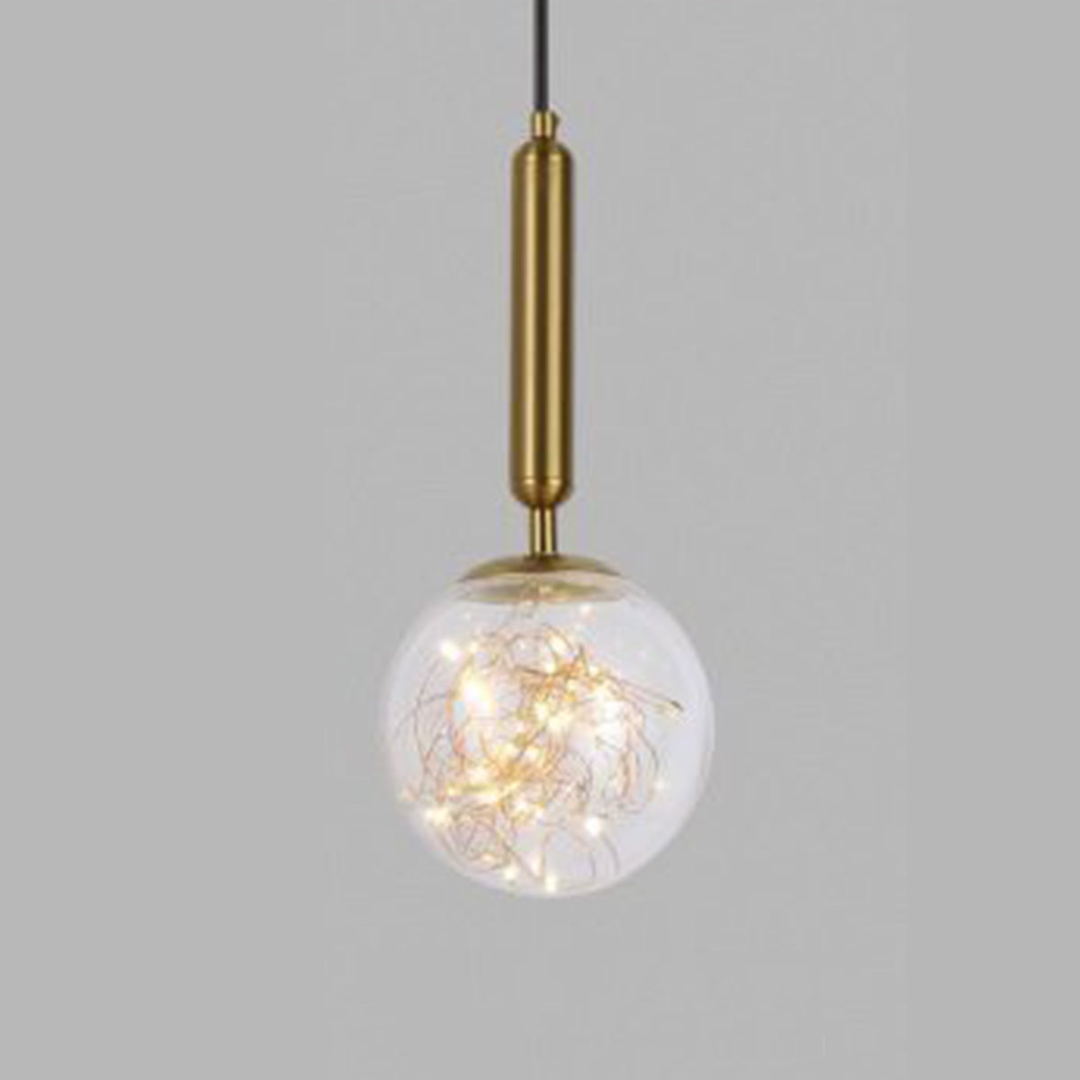 Đèn Thả đơn cầu thuỷ tinh led dây đường kính 12cm D5806 Ø120xH360