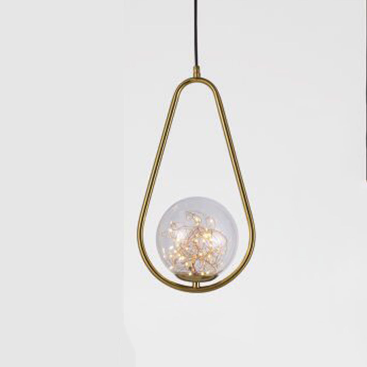 Đèn Thả đơn cầu thuỷ tinh led dây D5808 Ø210xH400